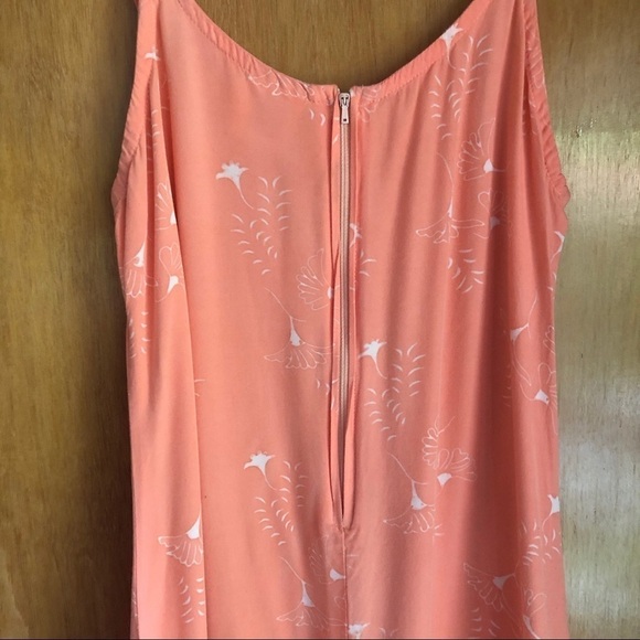 Vintage 90’s Peach Sundress with White Floral Print Sz Med - Picture 10 of 13